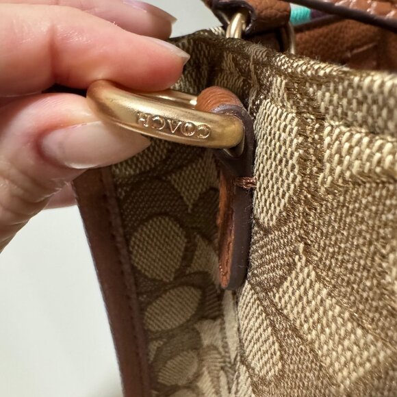 Coach Dempsey Tote Bag 22 In Signature Jacquard With Coach Patch And Stripe - Picture 14 of 16